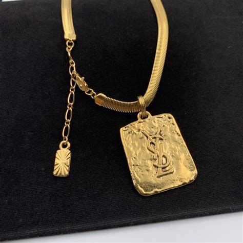 Yves Saint Laurent Paris Dog Tag Pendants 